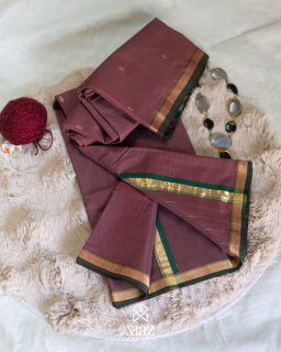 Siazloom-Pure Chanderi Handloom Silk-  Warm Brown colour