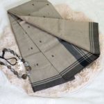 Siazloom-Pure Chanderi Handloom Silk-  Greyish Beige